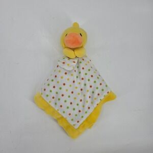 JAFRA Baby Duck Lovey Security Blanket Polka Dot Yellow Plush Soft